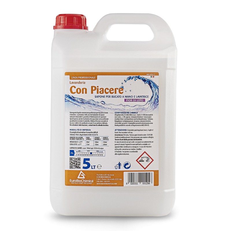 Con Piacere Fiori di Loto 5 LT – Detergente Lavatrice E Bucato a Mano Con Piacere Fiori di Loto 5 LT – Detergente Lavatrice E Bucato a Mano