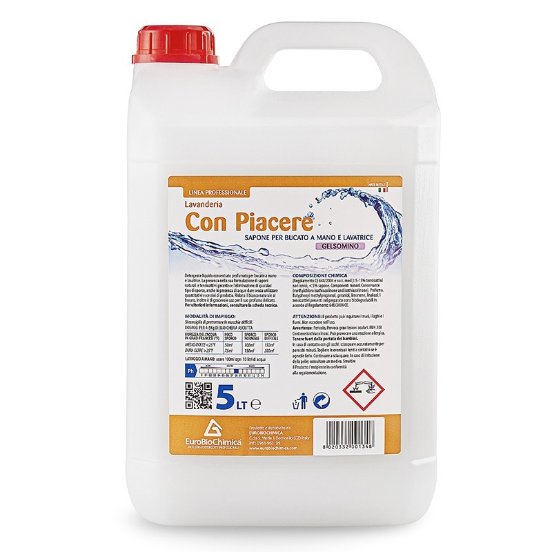 Con Piacere Gelsomino 5 LT – Detergente Lavatrice E Bucato a Mano