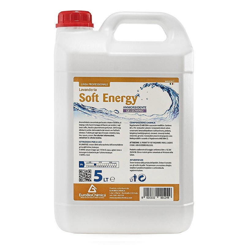 Soft Energy – Ammorbidente Bucato Gelsomino 5 LT | Morbidezza e Freschezza