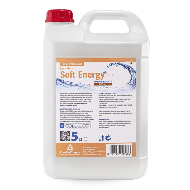 Soft Energy – Ammorbidente Bucato Argan 5 LT | Morbidezza e Freschezza
