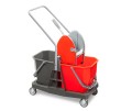 Carrello LZ Duomop in Polipropilene con Due Secchi da 20 L e Strizzatore – 4 Ruote