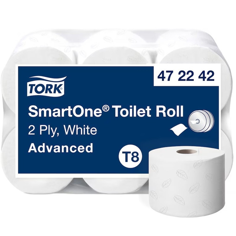 Rotolo Carta Igienica Tork SmartOne® T8 2 Veli – Alta Capacità e Riduzione Consumi 40% - CF DA 6 ROTOLI
