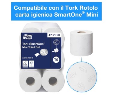 Dispenser Carta Igienica Tork SmartOne® T8 Mini – Bianco