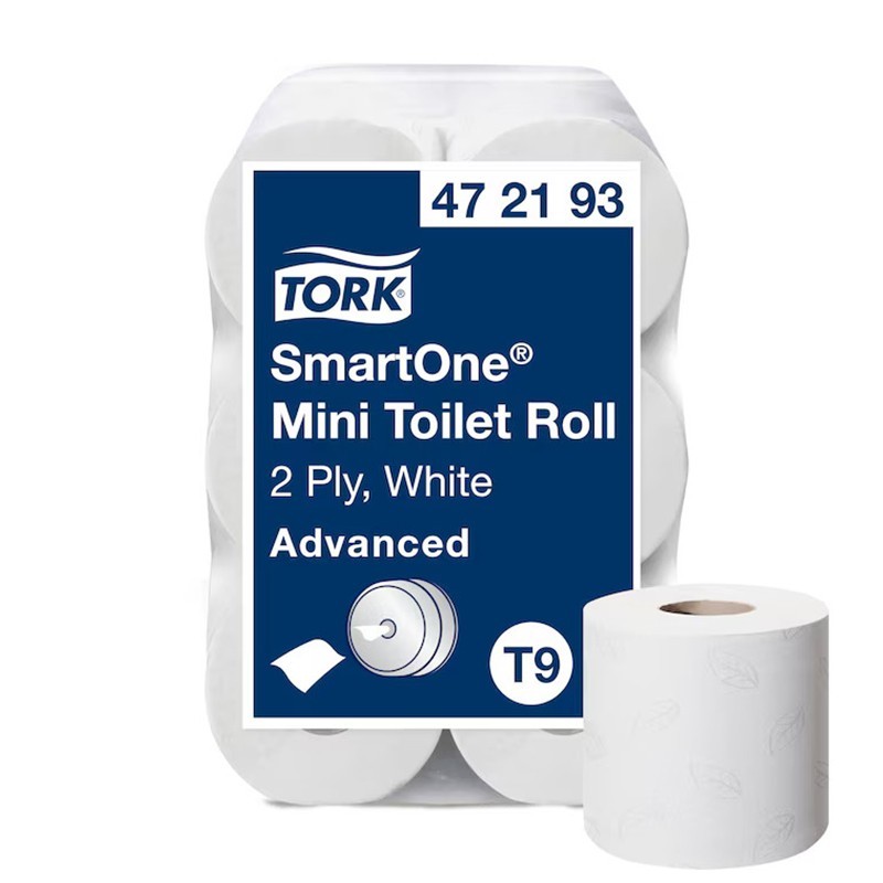 Rotolo Carta Igienica Tork SmartOne® T9 Mini 2 Veli – Alta Efficienza e Riduzione Consumi 40% Rotolo Carta Igienica Tork SmartOne® T9 Mini 2 Veli – Alta Efficienza e Riduzione Consumi 40%