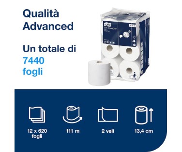 Rotolo Carta Igienica Tork SmartOne® T9 Mini 2 Veli – Bianco