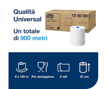 Asciugamani a Rotolo Tork Matic® Universal H1 – Bianco