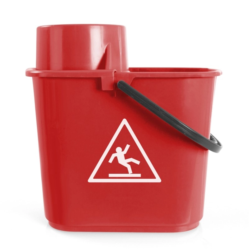 Secchio Easy 14 Litri Monovasca TTS– Sistema per Strizzino, Polipropilene Col. Blu e Rosso