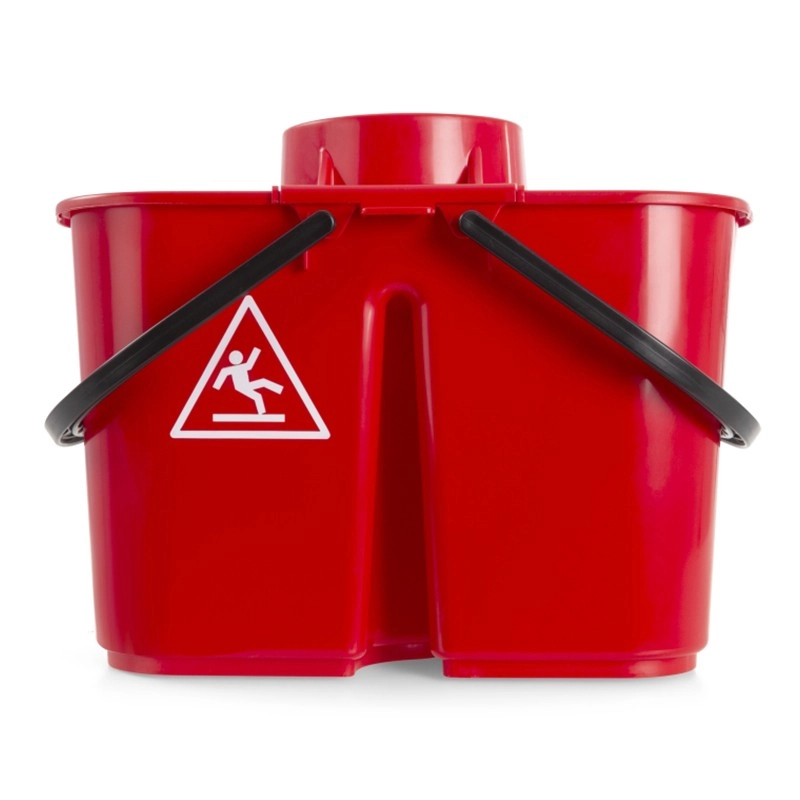 Secchio Fox Doppia Vasca 8+6 Litri TTS – Sistema Strizzino in Polipropilene - Col. Blu e Rosso