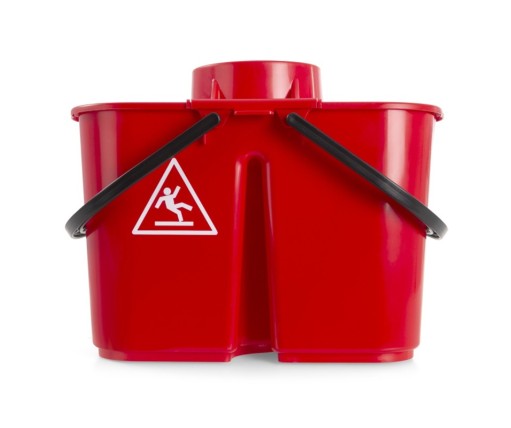Secchio Fox Doppia Vasca 8+6 Litri TTS – Sistema Strizzino in Polipropilene - Col. Blu e Rosso