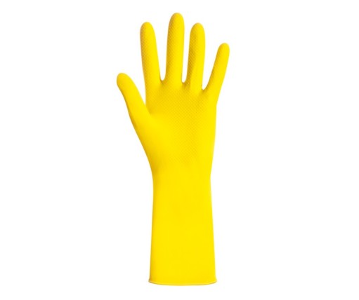Guanti di Protezione in Lattice Felpato Cf da 12 Pezzi – Grip a Nido d’Ape, 40 gr, Gialli