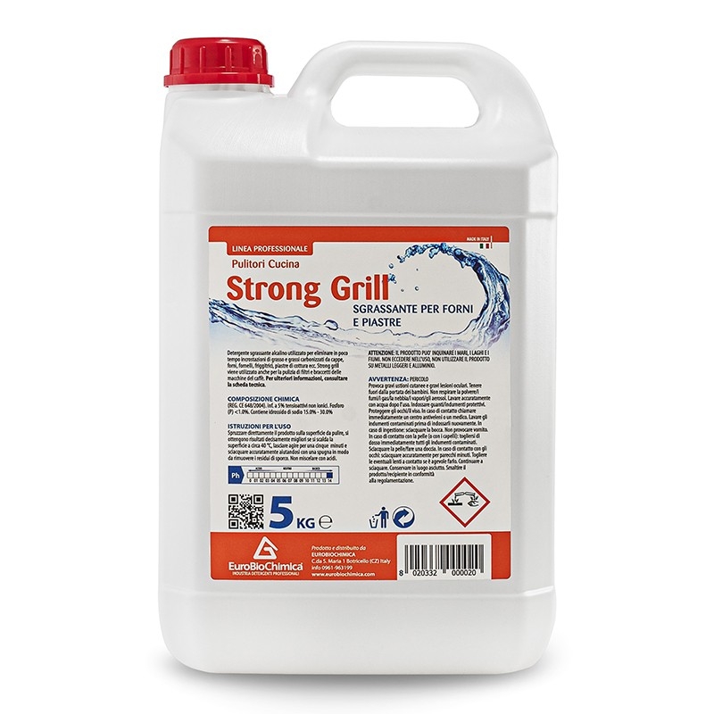 Strong Grill – Detergente Sgrassante Alcalino per Forni e Cappe 5 Kg - CT DA 2 PZ