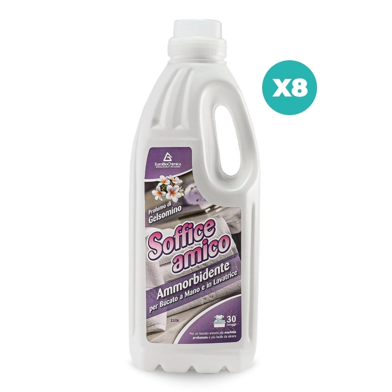 Soffice Amico – Ammorbidente Bucato Gelsomino 2 LT | Morbidezza e Freschezza - CT DA 8 PZ