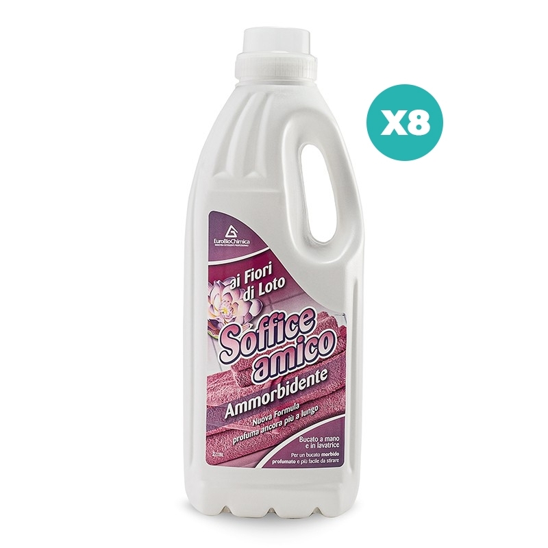 Soffice Amico – Ammorbidente Bucato Fiori di Loto 2 LT| Morbidezza e Freschezza - CT DA 8 PZ