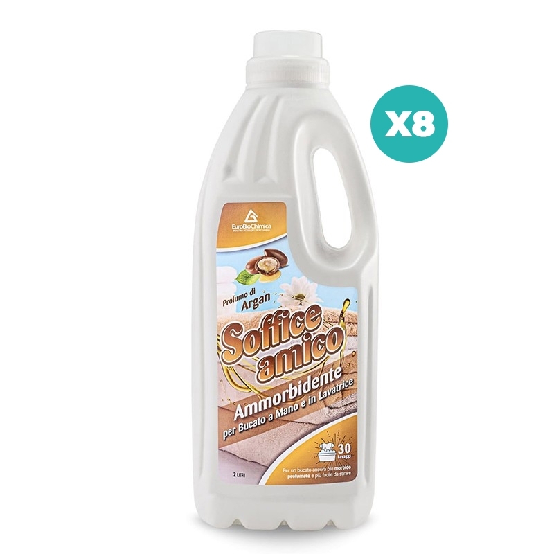 Soffice Amico – Ammorbidente Bucato Argan 2 LT | Morbidezza e Freschezza - CT DA 8 PZ