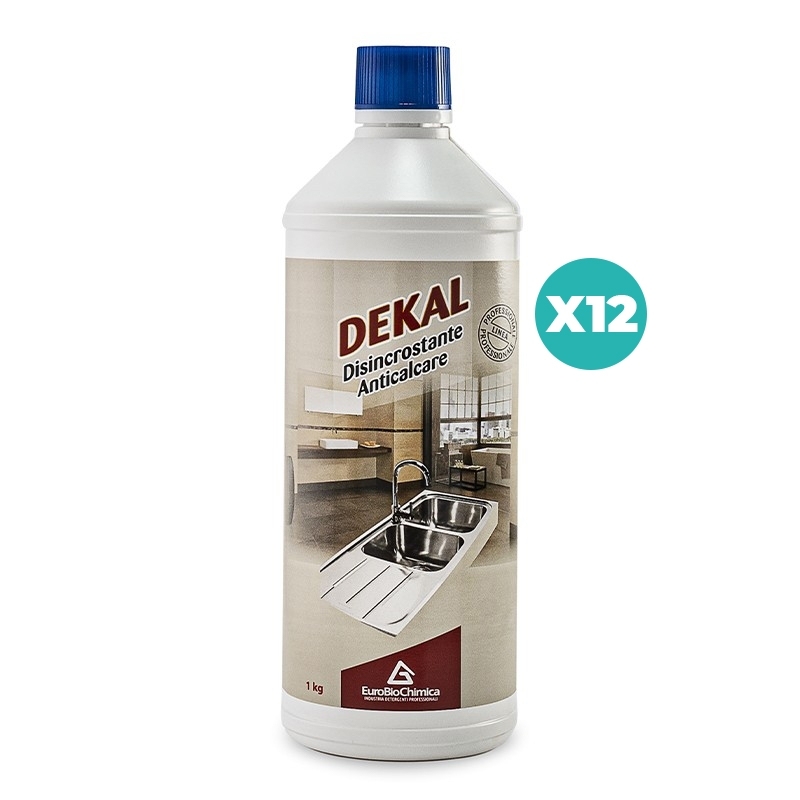 Dekal – Detergente Disincrostante Anticalcare per Sanitari e Superfici Resistent 1 KG -  CT DA 12 PZ
