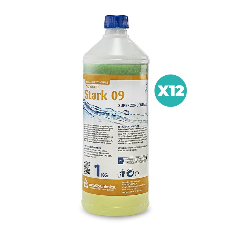 Stark09 – Sgrassante Superconcentrato Bistrato per Pulizie Industriali 1 KG - CT DA 12 PZ Stark09 – Sgrassante Superconcentrato Bistrato per Pulizie Industriali 1 KG - CT DA 12 PZ