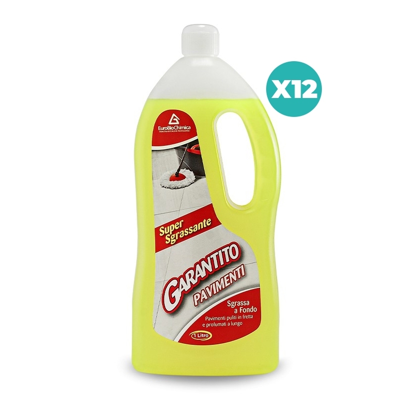 Garantito – Lavapavimenti Sgrassante per Pavimenti 1 LT - CT DA 12 PZ Garantito – Lavapavimenti Sgrassante per Pavimenti 1 LT - CT DA 12 PZ