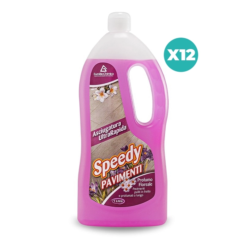 Speedy Pavimenti – Detergente Lavapavimenti Alcolico Effetto Brillantante 1 LT - CT DA 12 PZ