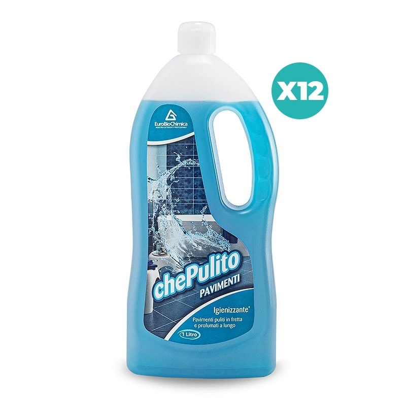 Che Pulito – Detergente Lavapavimenti Igienizzante e Deodorante 1 LT - CT DA 12 PZ