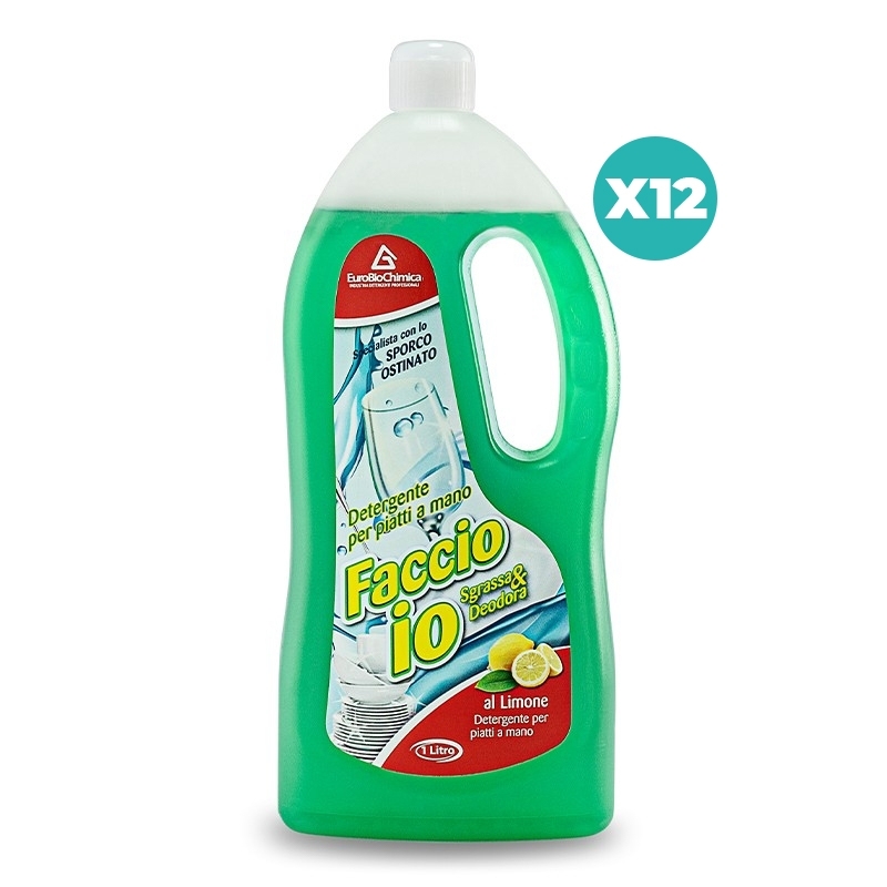 Faccio Io – Detersivo piatti profumato al limone 1 LT - CT DA 12 PZ
