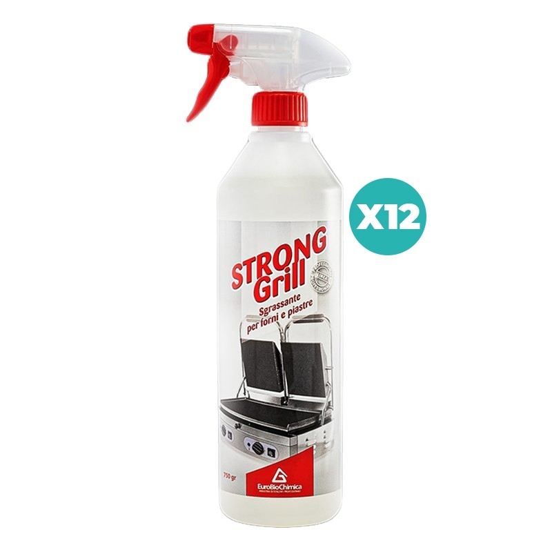 Strong Grill – Detergente Sgrassante Alcalino per Forni e Cappe  750  Gr - CT DA 12 PZ
