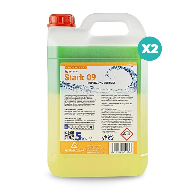Stark09 – Sgrassante Superconcentrato Bistrato per Pulizie Industriali 5 KG - CT DA 2 PZ