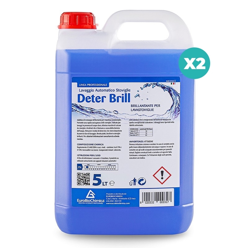 Deterbrill – Brillantante Lavastoviglie Professionale Acque Dure 5 LT - CT DA 2 PZ Deterbrill – Brillantante Lavastoviglie Professionale Acque Dure 5 LT - CT DA 2 PZ
