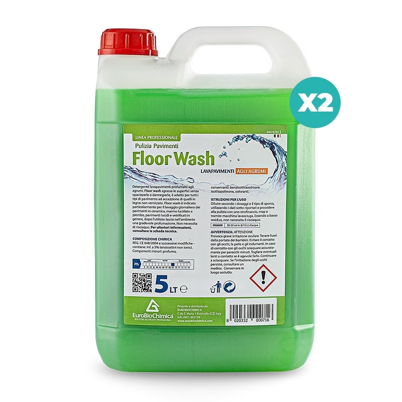 Floor Wash – Detergente Lavapavimenti Profumato agli Agrumi 5 LT - CT DA 2 PZ Floor Wash – Detergente Lavapavimenti Profumato agli Agrumi 5 LT - CT DA 2 PZ