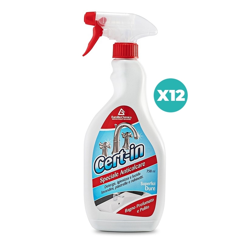 Cert-in – Detergente Disincrostante Anticalcare Igienizzante per Bagno e Superfici 750 ML - CT DA 12 PZ Cert-in – Detergente Disincrostante Anticalcare Igienizzante per Bagno e Superfici 750 ML - CT DA 12 PZ