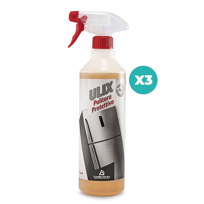 Ulix Pulitore Protettivo – Acciaio Lucido e Protetto Pronto all’Uso 750 ML - CT DA 3 PZ
