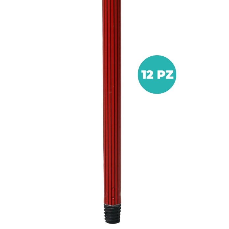 Manico Bicolore Con Attacco A Vite Tonkita in Metallo Plastificato 130 cm – 12 PEZZI - Ergonomico e Universale