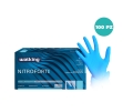 Guanti Monouso Walking Nitrofort in Nitrile Blu 7,2 Gr – CF Da 100 Pz -Senza Polvere, Extra-Resistenti, Taglie S–XL