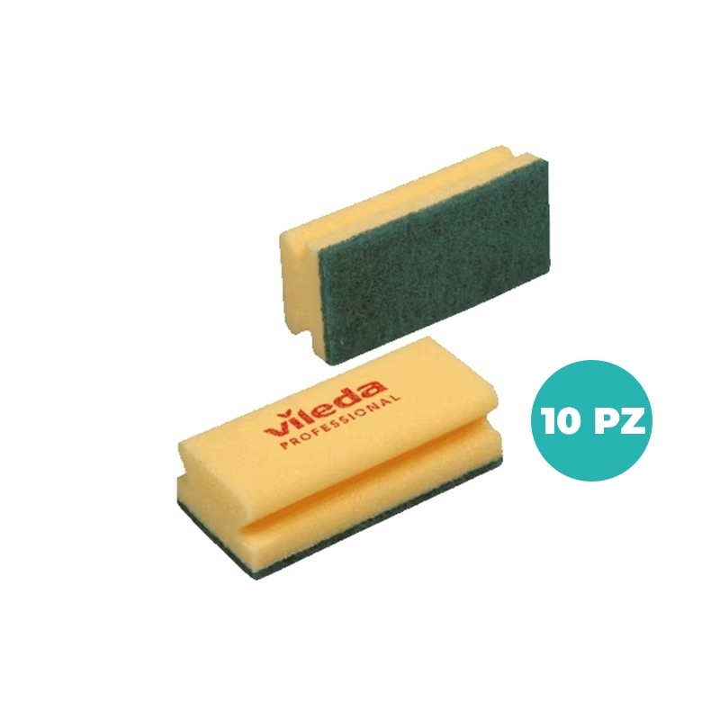 Spugna Salvamani abrasiva Vileda con base morbida – Pulizia profonda e comfort - Cf da 10 Pezzi