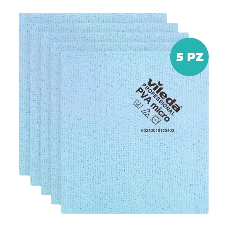 Panno PVAmicro Mis. 38x35 – Super Assorbente e Multiuso per Pulizie Professionali - Cf da 5 Pezzi Panno PVAmicro Mis. 38x35 – Super Assorbente e Multiuso per Pulizie Professionali - Cf da 5 Pezzi