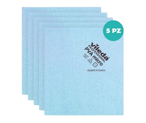 Panno PVAmicro Mis. 38x35  – Super Assorbente e Multiuso per Pulizie Professionali - Cf da 5 Pezzi