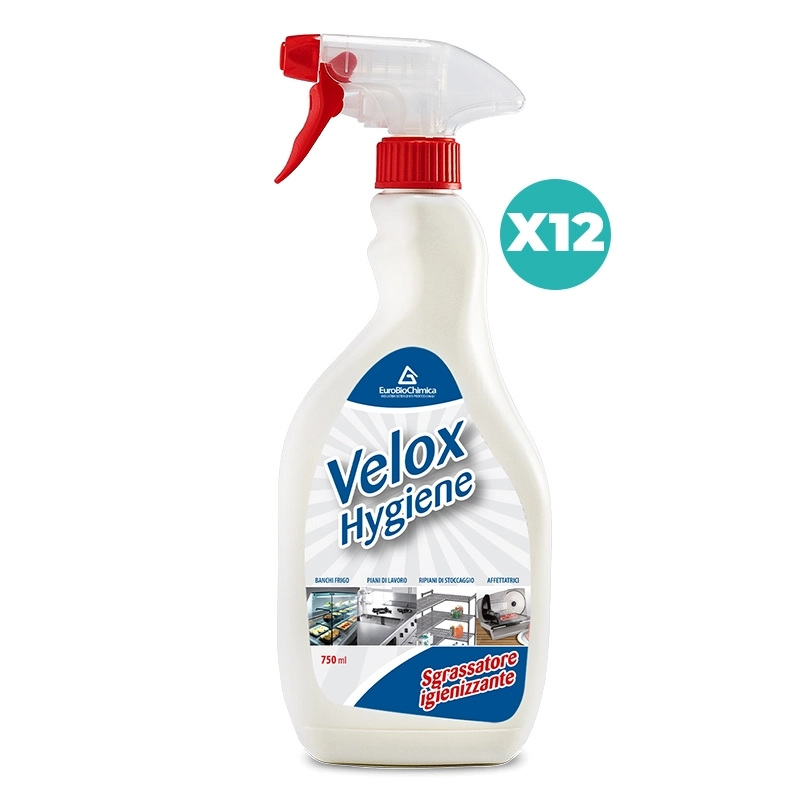 Velox – Sgrassante Igienizzante Pronto all’Uso per Superfici 750 ML - CT DA 12 PZ