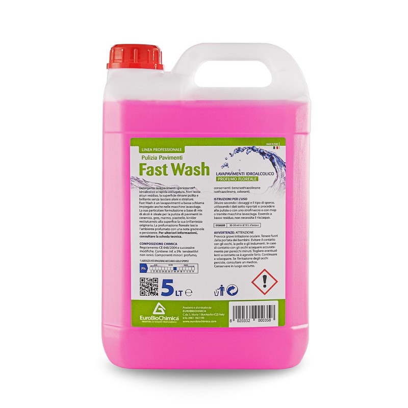 FastWash – Detergente Lavapavimenti Igienizzante IdroAlcolico Rapida Asciugatura