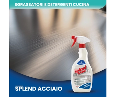 Splend Acciaio – Pulitore Lucidante per Superfici in Acciaio 750 ML - CT DA 12 PZ