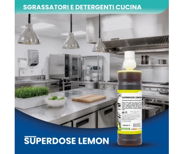 Sgrassatore Superconcentrato Superdose Lemon 1 LT | Detergente Professionale Multiuso ad Alta Efficacia