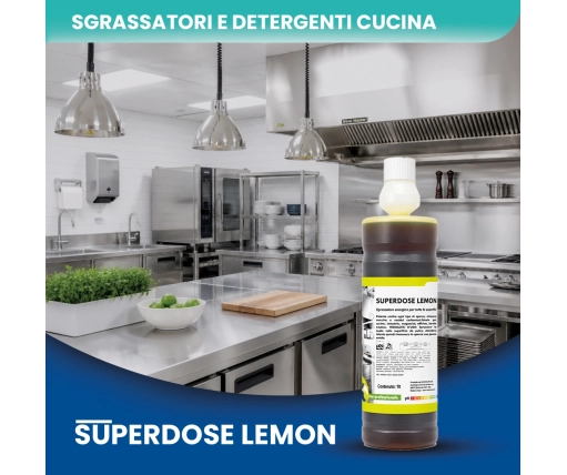 Sgrassatore Superconcentrato Superdose Lemon 1 LT | Detergente Professionale Multiuso ad Alta Efficacia