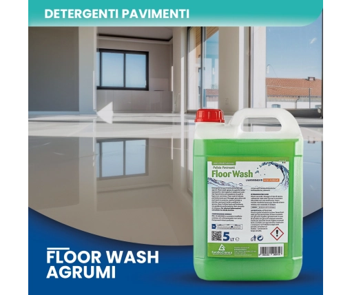 Floor Wash – Detergente Lavapavimenti Profumato agli Agrumi 5 LT - CT DA 2 PZ