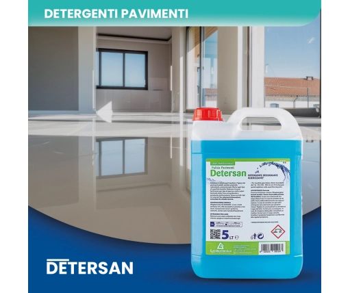 Detersan – Detergente Igienizzante per Pavimenti Ad Azione Deodorante  5 LT - CT DA 2 PZ