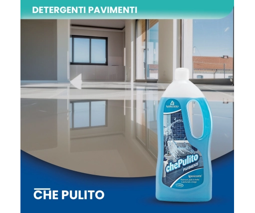 Che Pulito – Detergente Lavapavimenti Igienizzante e Deodorante 1 LT - CT DA 12 PZ