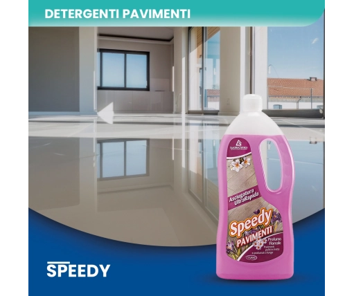 Speedy Pavimenti – Detergente Lavapavimenti Alcolico Effetto Brillantante 1 LT - CT DA 12 PZ