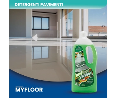 Myfloor – Detergente Lavapavimenti Brillantante Profumato agli Agrumi 1 LT - CT DA 12 PZ