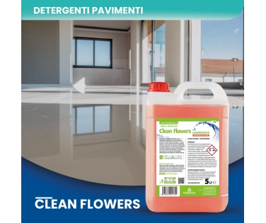 Clean Flowers - Detergente Lavapavimenti Ad Azione Brillantante Profumato ai Fiori - 5 LT - CT DA 2 PZ