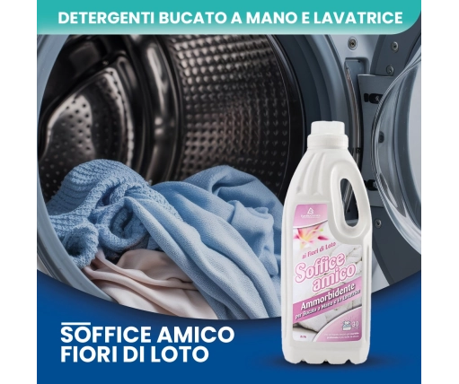 Soffice Amico – Ammorbidente Bucato Fiori di Loto 2 LT| Morbidezza e Freschezza - CT DA 8 PZ
