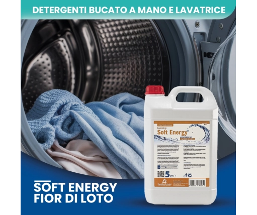 Soft Energy – Ammorbidente Bucato Fiori di Loto 5 LT | Morbidezza e Freschezza - CT DA 2 PZ