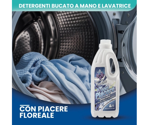 Con Piacere – Detersivo Lavatrice Floreale 2 LT | Bucato Pulito e Profumato - CT DA 8 PZ