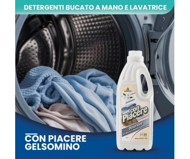 Con Piacere – Detersivo Lavatrice Gelsomino 2 LT | Bucato Pulito e Profumato - CT DA 8 PZ